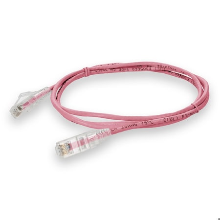 Add-On 10FT RJ-45 MALE TO RJ-45 MALE STRAIGHT PINK CAT6 SLIM UTP PVC COPPER PATCH C ADD-10FSLCAT6-PK